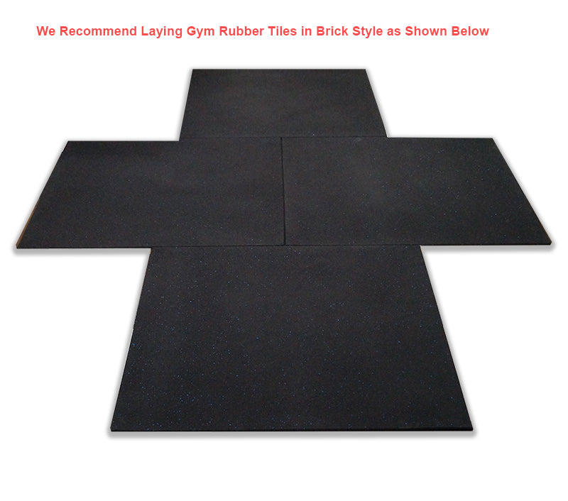 GYM RUBBER TILE-BLUE FLECK-1M X 1M X 10MM THICK 1 TO 49 PIECES $28.00 EACH