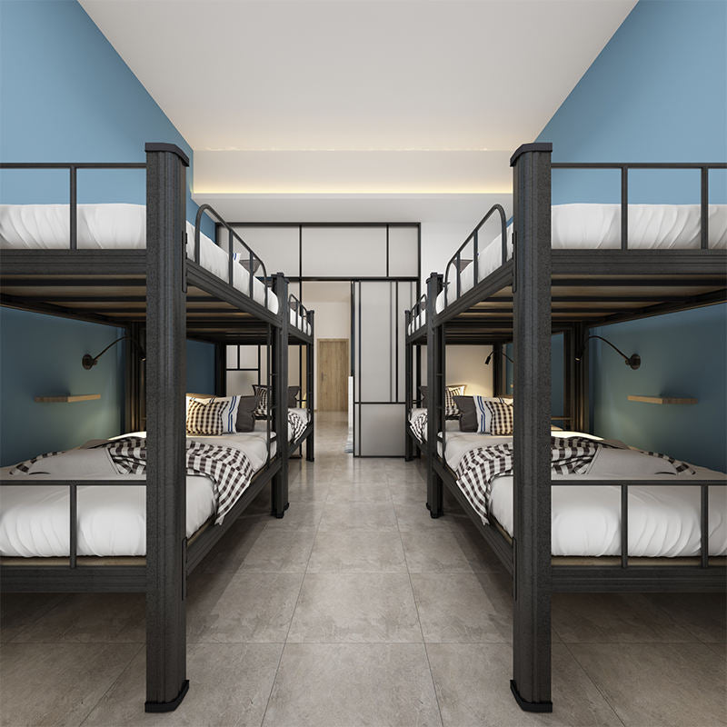 SINGLE BUNK BED - FLASH BLACK - SQUARED METAL