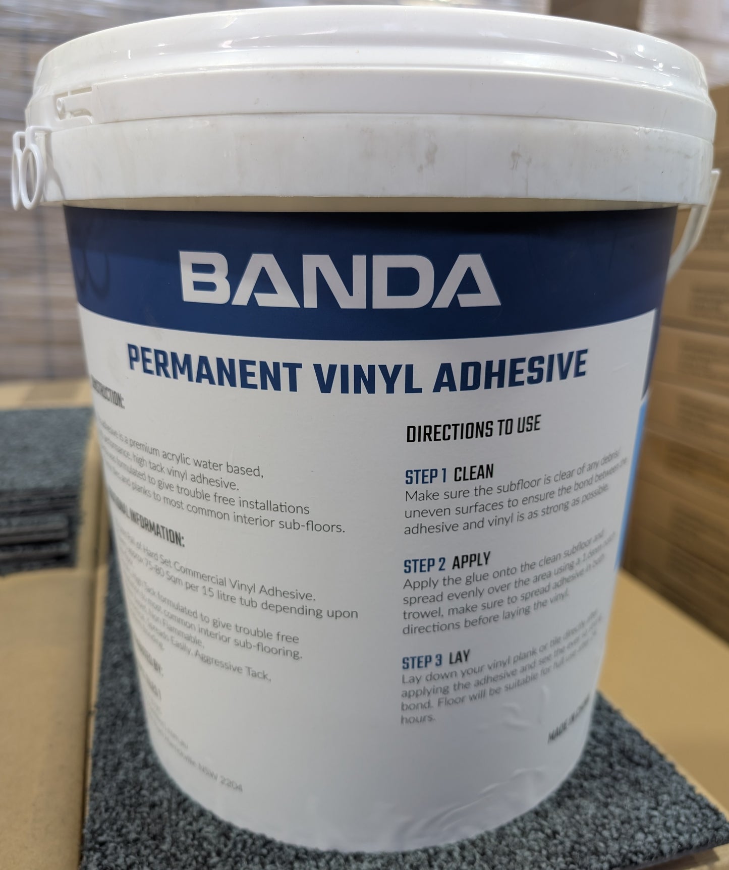 BANDA PERMANENT HARD SET VINYL ADHESIVE - 15 LITRES