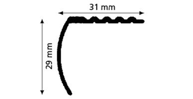 ALUMINIUM RIPPLETRIM NAIL STAIRNOSING 3.3m LENGTH
