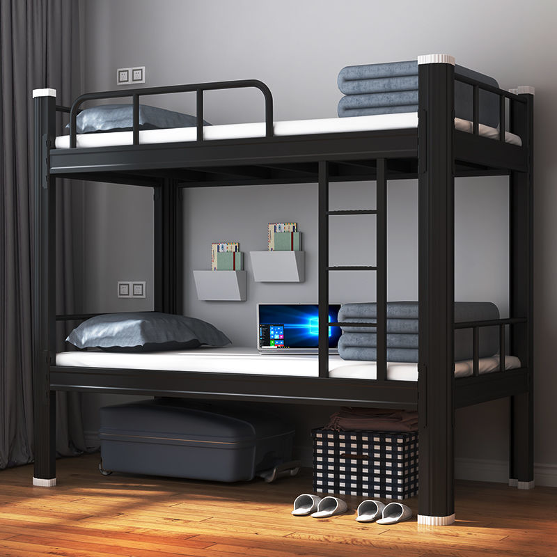 SINGLE BUNK BED - FLASH BLACK - SQUARED METAL