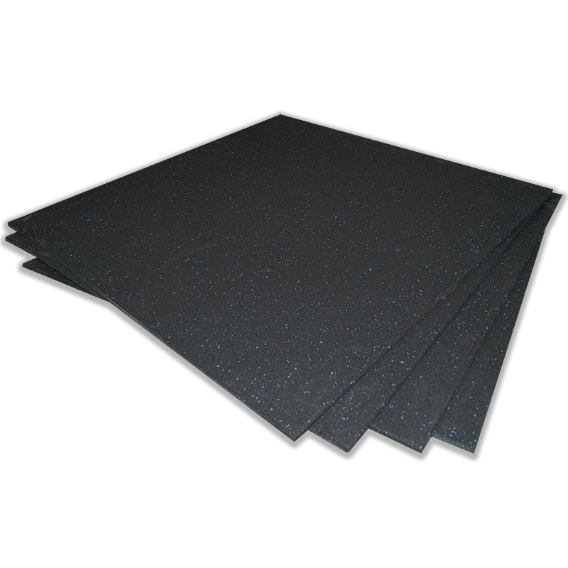 GYM RUBBER TILE-BLUE FLECK-1M X 1M X 10MM THICK 1 TO 49 PIECES $28.00 EACH