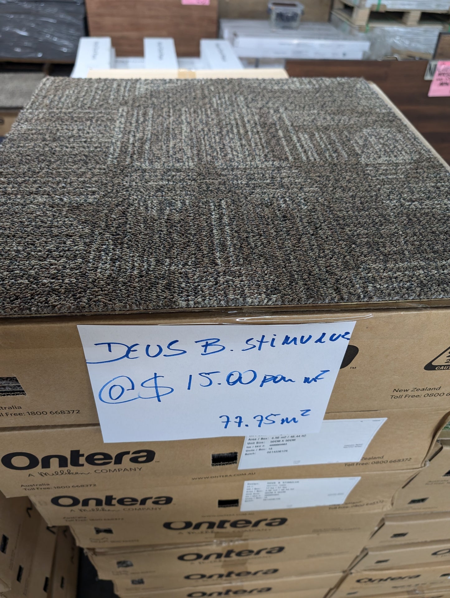 ONTERA DEUS B. STIMULUS (37.75sqm) 50cm X 50cm CARPET TILE SPECIAL