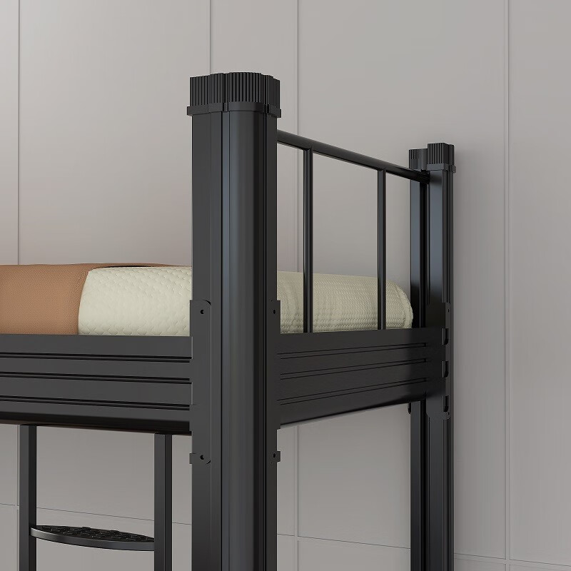 SINGLE BUNK BED - FLASH BLACK - SQUARED METAL