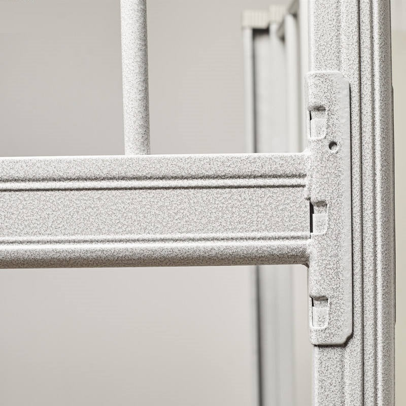 SINGLE BUNK BED - SILVER WHITE - SQUARED METAL