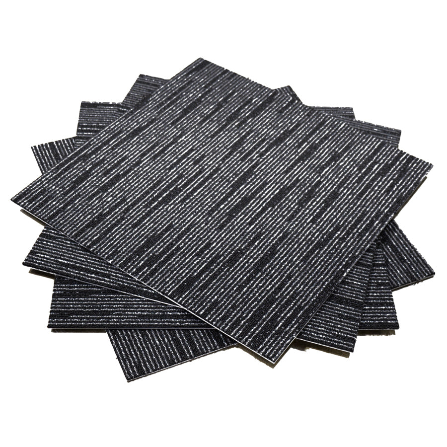 Block Charcoal - Charcoal Black Block Pattern / Silver Grey Highlights