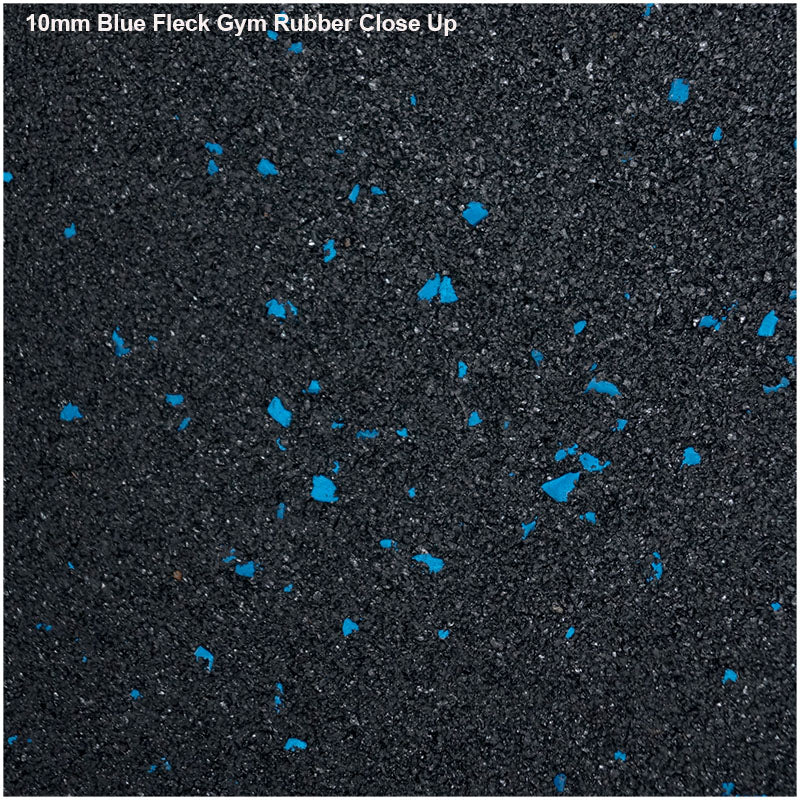 GYM RUBBER TILE-BLUE FLECK-1M X 1M X 10MM THICK 1 TO 49 PIECES $28.00 EACH