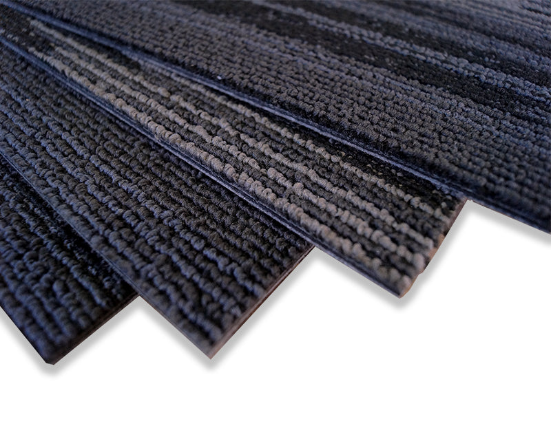 Cushion Back Carpet Tile PLANKS-25CM X 1M-LONG