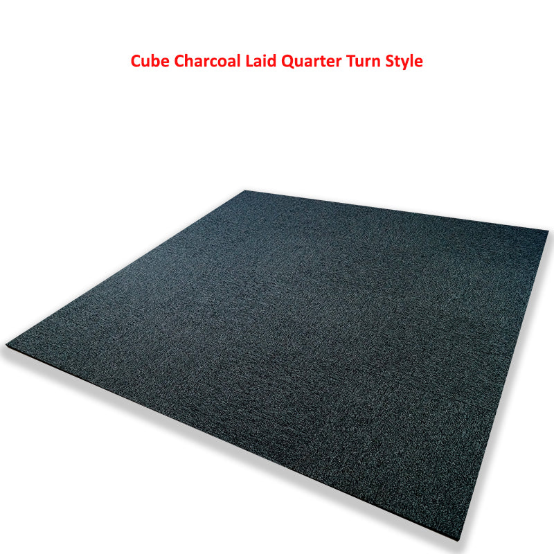 Cube Charcoal- Hi Traffic - SDN Pile - Charcoal / Steel Grey, Deep Textured Pile