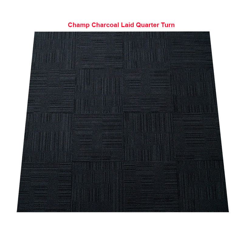 Champ Charcoal - Hi Traffic - SDN Pile - Dark Charcoal/Grey/ Black Indent Pattern