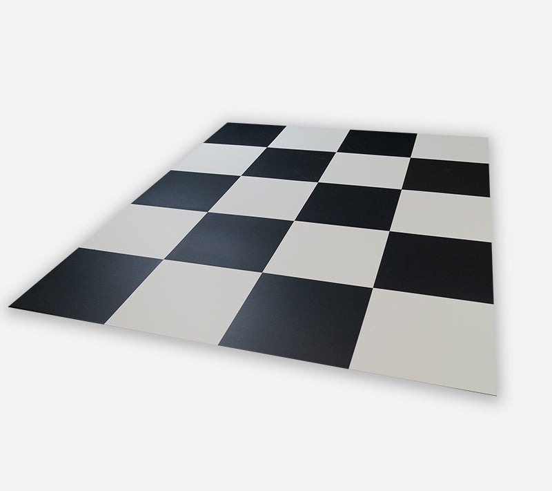CLASSIC RETRO LOOK PURE BLACK (GKO100) AND PURE WHITE (GKO101) VINYL TILES - GLUE DOWN