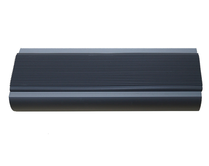 ANODISED ALUMINIUM BULLNOSE STAIR NOSING - 50mm GREY BLACK RED YELLOW RUBBER INSERT 3.66M LENGTH