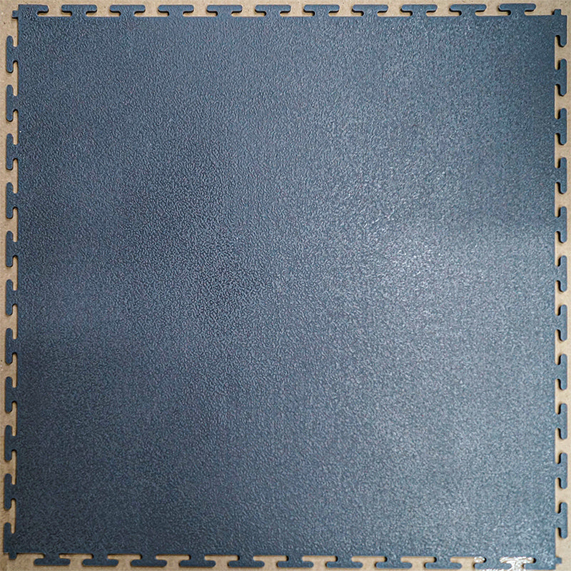PVC Leather Look Interlocking Garage Flooring Tiles - Grey