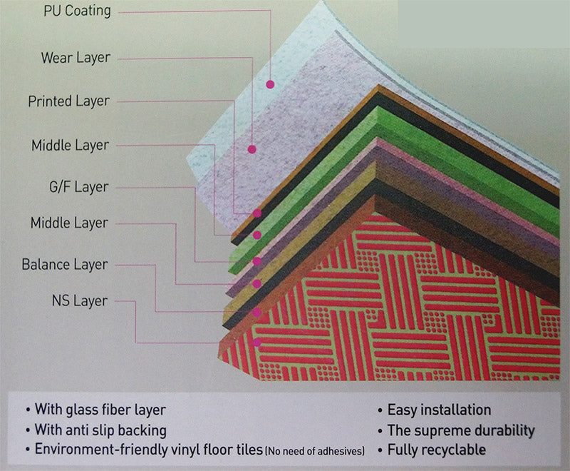 Loose Lay Vinyl Floor Tiles - KF 3503