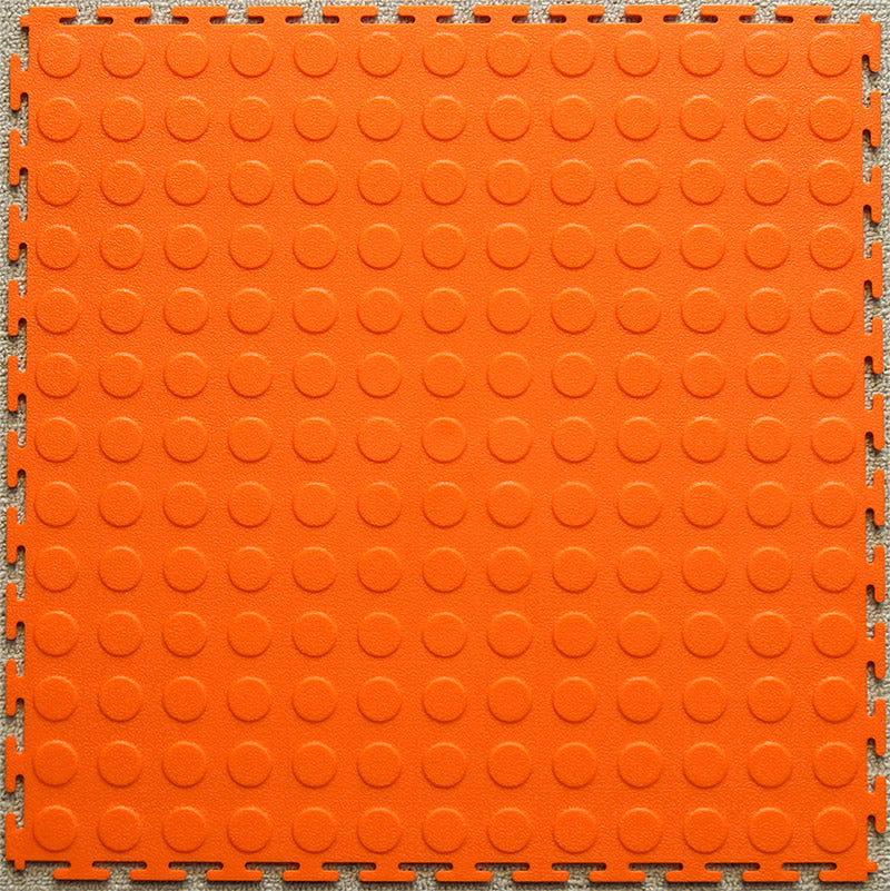 PVC Interlocking Tiles - Orange - Coin Dot