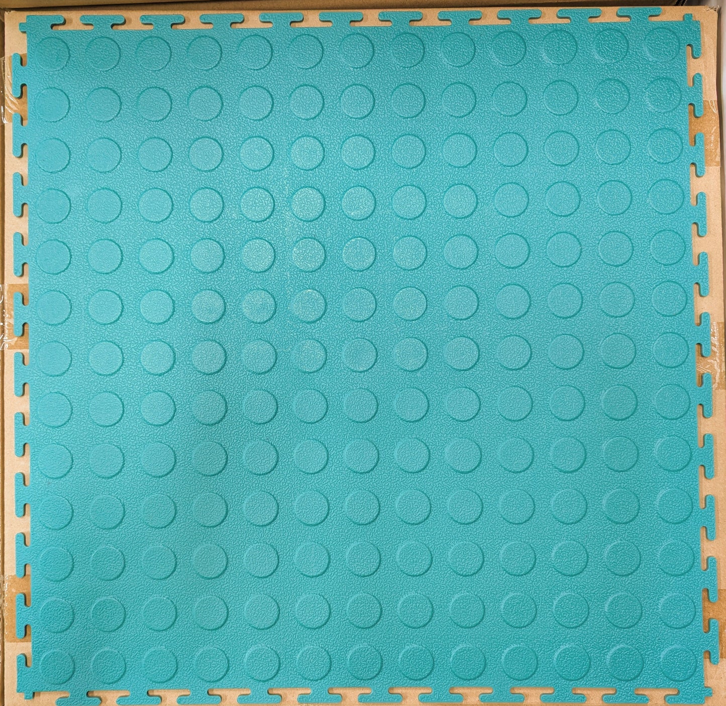 PVC COIN DOT INTERLOCKING 45.7cm x 45.7cm TILES - GREEN. CLEARANCE!