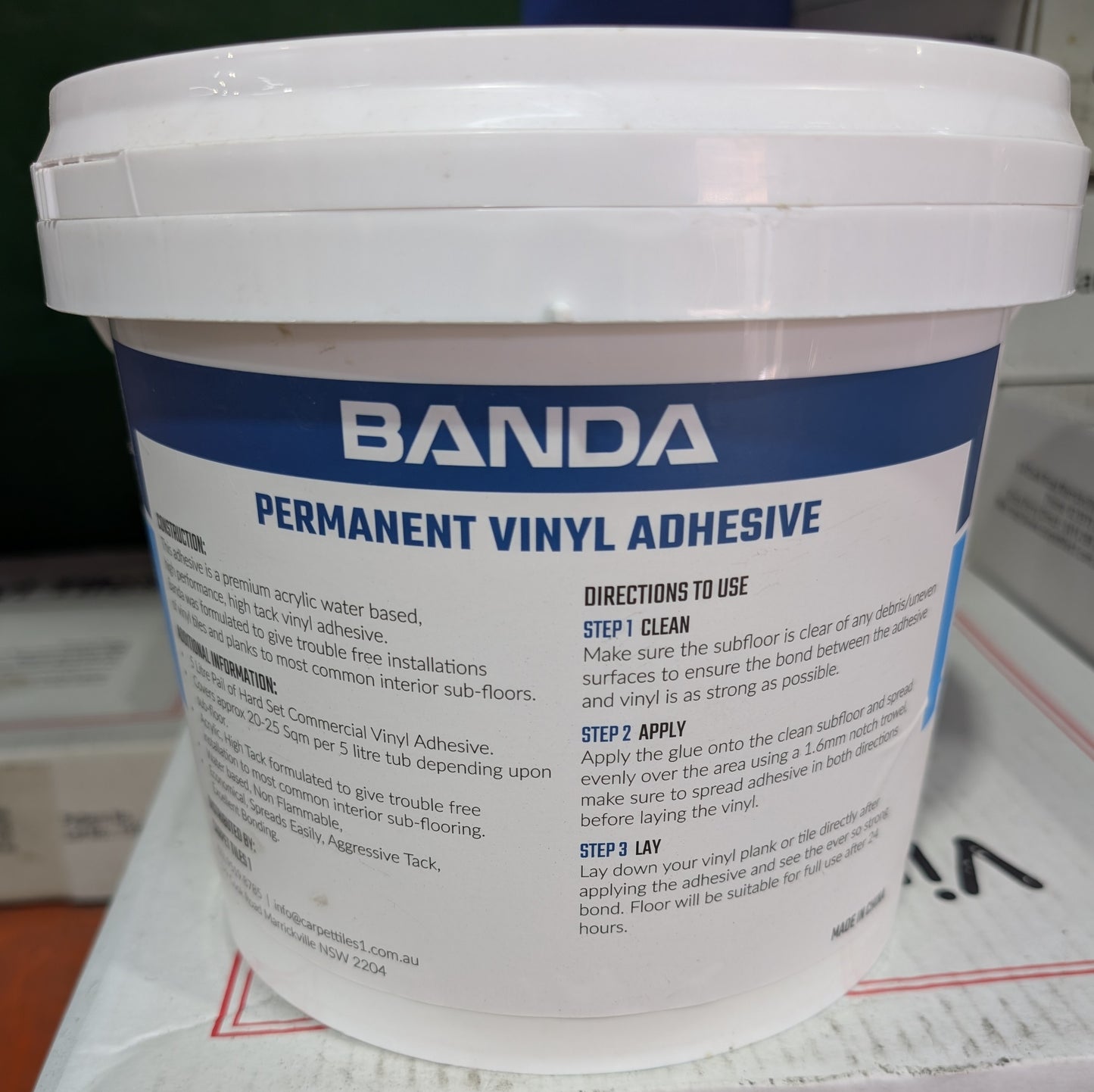 BANDA Permanent Vinyl Adhesive 5 Litres $88.00 Inc. GST