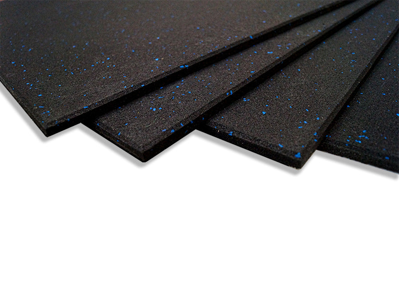 GYM RUBBER TILE-BLUE FLECK-1M X 1M X 10MM THICK 1 TO 49 PIECES $28.00 EACH