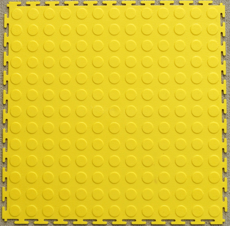 PVC Interlocking Tiles - Yellow - Coin Dot