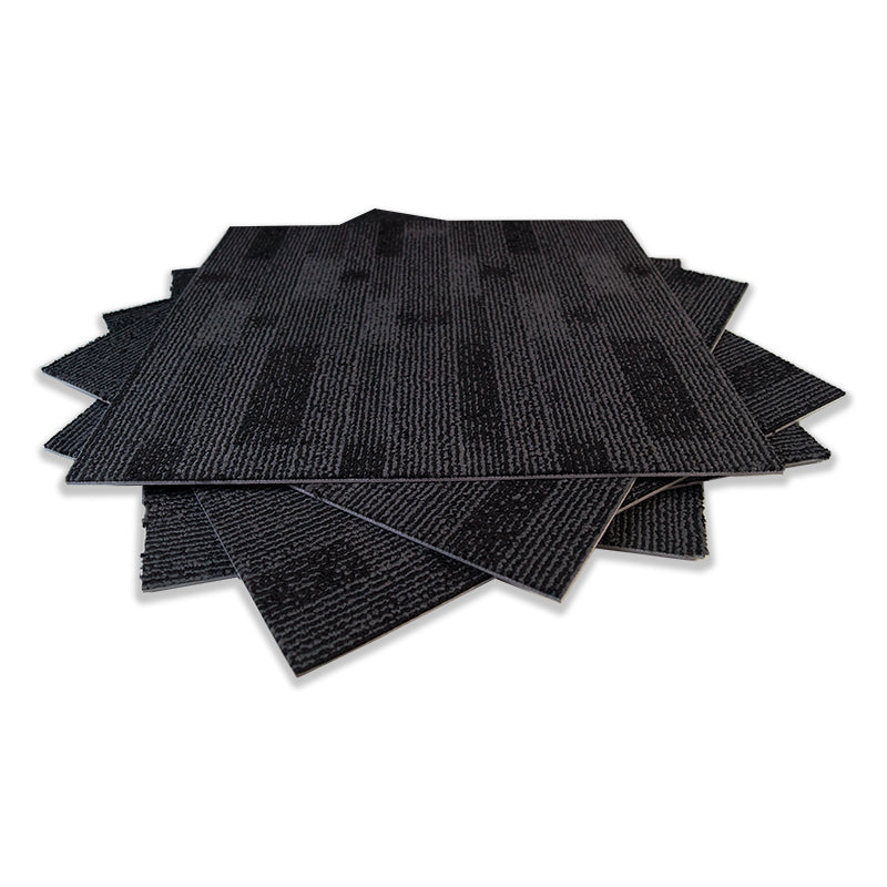 Brix 1 - Charcoal Black And Greys - Block Pattern Carpet Tiles