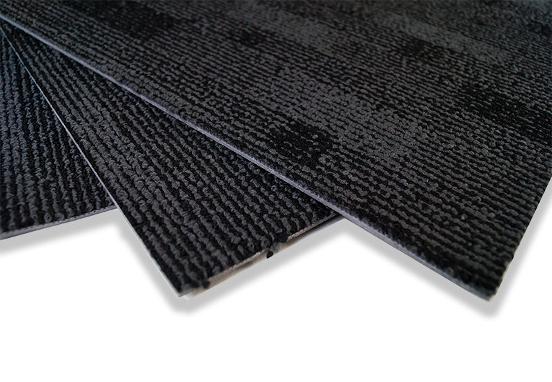 Brix 1 - Charcoal Black And Greys - Block Pattern Carpet Tiles
