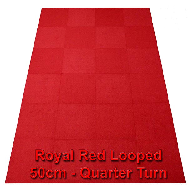 Royal Red Looped (50cm x 50cm) Exhibition Carpet Tile