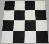 PVC Interlocking Tiles - Black & White Checker - Coin Dot