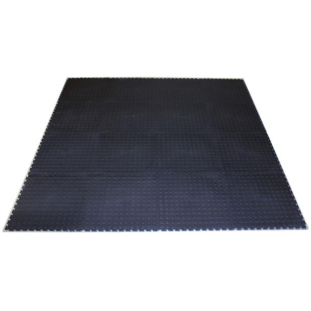 PVC Interlocking Tiles - Black - Coin Dot