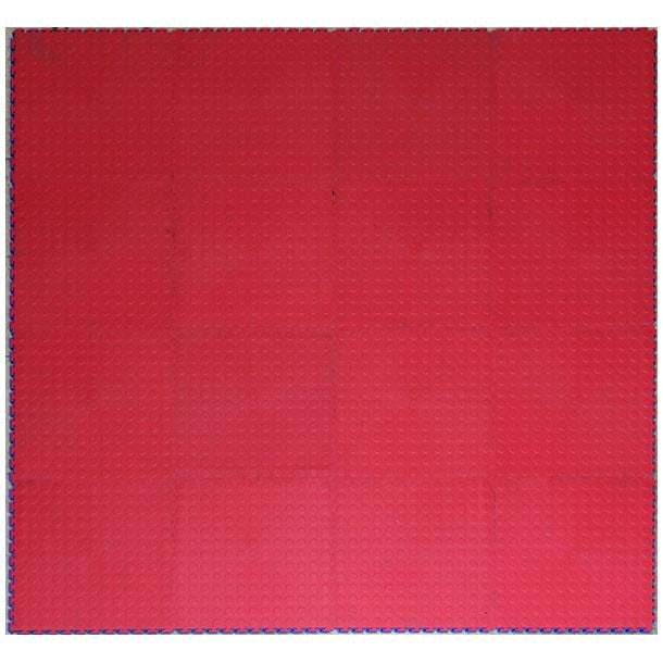 PVC Interlocking Tiles - Red - Coin Dot
