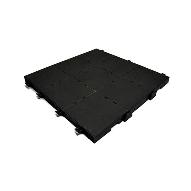 Hardened Plastic Interlocking Portable Flooring - Black Rustic