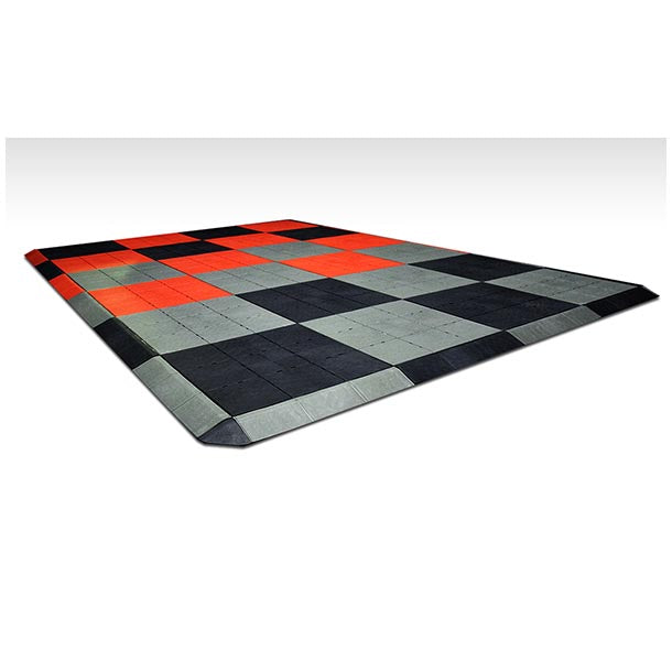 Hardened Plastic Interlocking Portable Flooring - Black Rustic