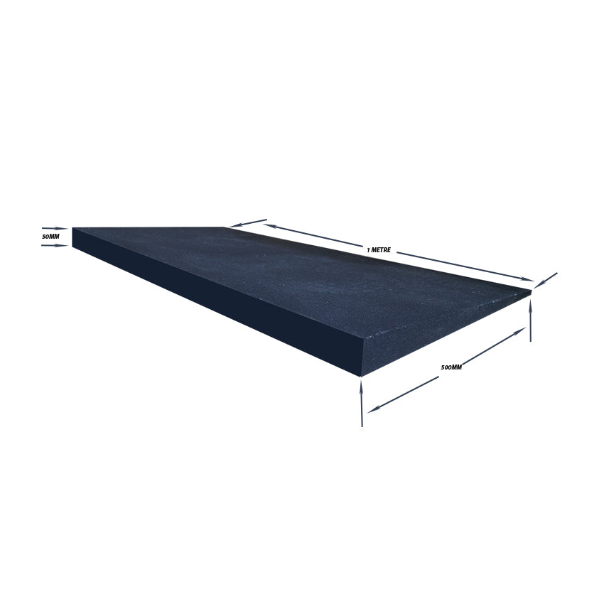 Gym Rubber Access Ramps-1m x 50cm x 5cm high - tapering to 5mm