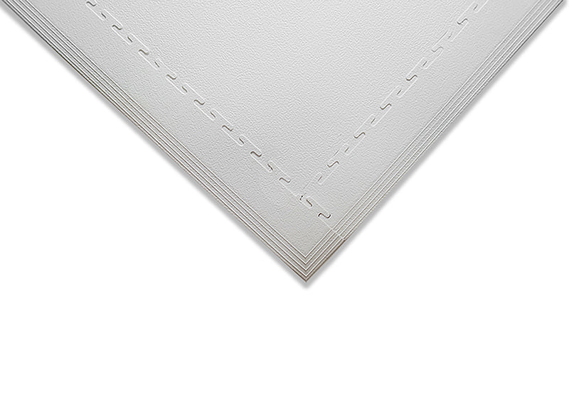 PVC Leather Look Interlocking Garage Flooring Tiles - White