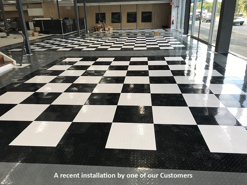 QUICK DIAMOND INTERLOCKING TILES - BLACK