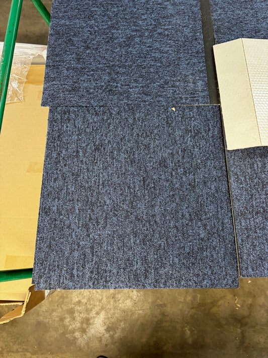 Petal Blue 22 50cm x 50cm Carpet Tiles - 85 sqm available (water damaged boxes tiles are loose)