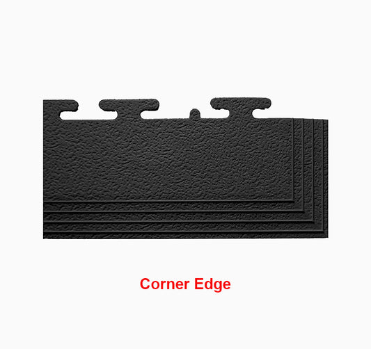 PVC Coin Dot Garage Flooring - Corner Ramps - Black