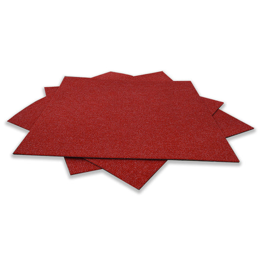 Bright Red 1m x 1m Needle Punched Heavy Duty Carpet Tiles