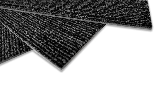 Block Charcoal - Charcoal Black Block Pattern / Silver Grey Highlights