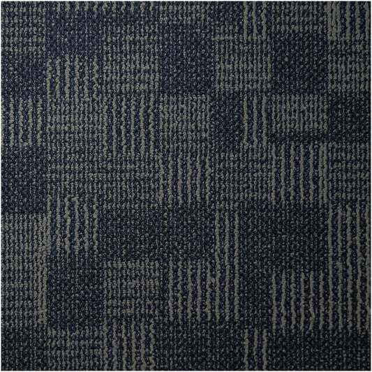 E4100 Charcoal Grey Black Block Pattern
