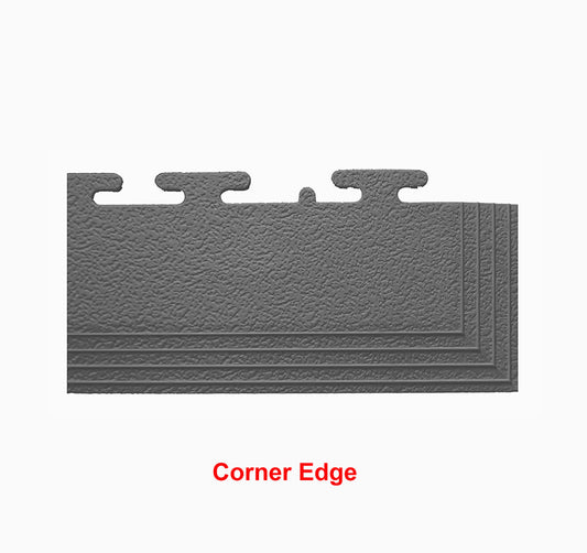 PVC Coin Dot Garage Flooring - Corner Ramps - Grey