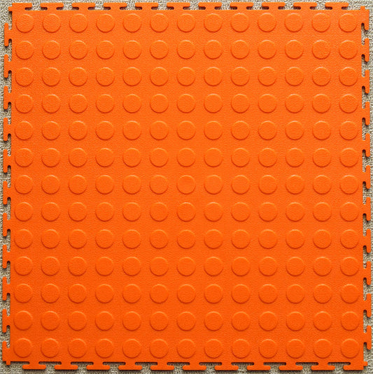 PVC Interlocking Tiles - Orange - Coin Dot