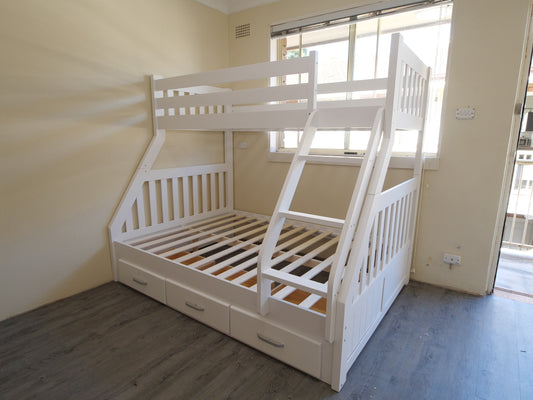 TRIO BUNK BED - PURE WHITE - TIMBER BUILD