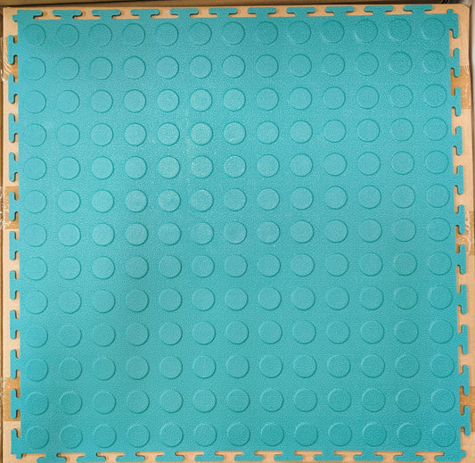 PVC COIN DOT INTERLOCKING 45.7cm x 45.7cm TILES - GREEN. CLEARANCE!