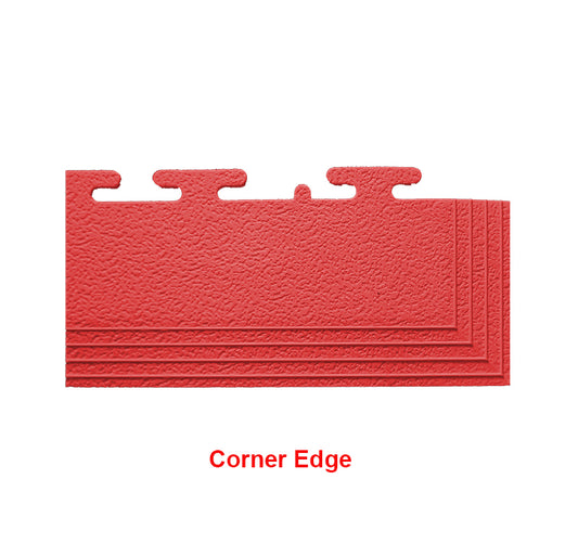 PVC Coin Dot Garage Flooring - Corner Ramps - Red