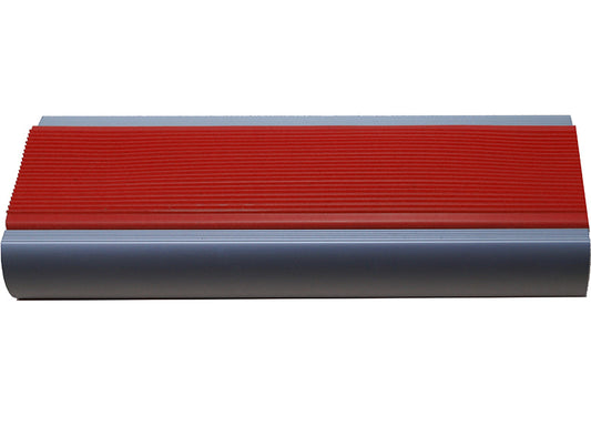 ANODISED ALUMINIUM BULLNOSE STAIR NOSING - 50mm GREY  BLACK RED YELLOW RUBBER INSERT 3.66M LENGTH
