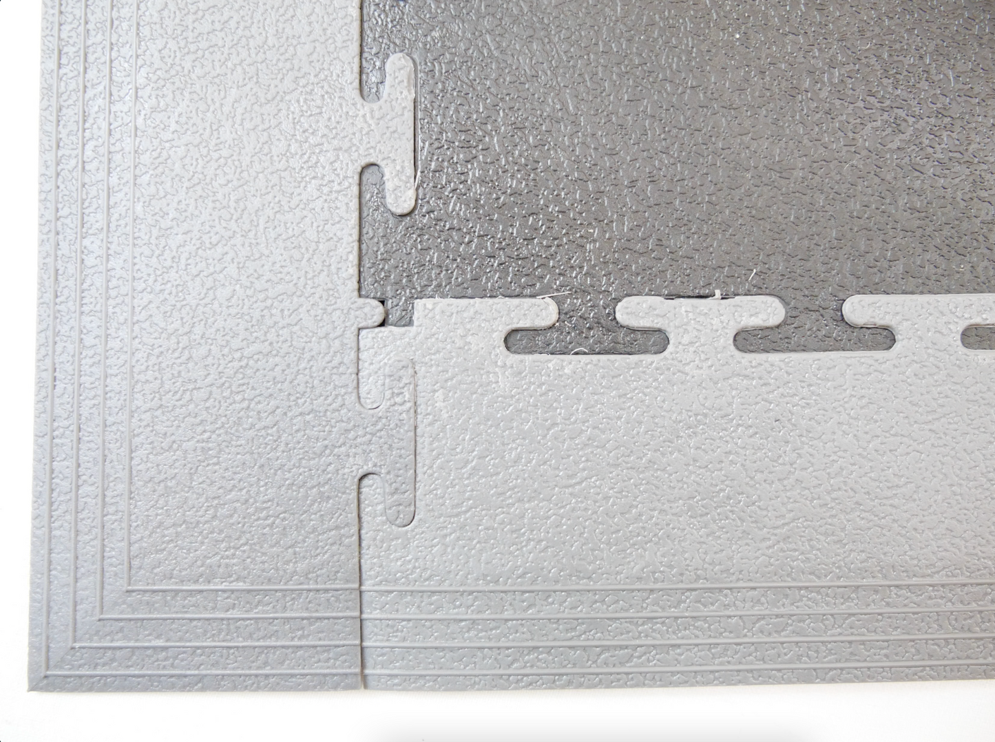 PVC Coin Dot Garage Flooring - Corner Ramps - Grey