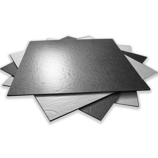 PG8927 & PG8841 CHECK PATTERN - GLUE DOWN - THE CLOSEST MATCH TO PURE BLACK & WHITE IN EMBOSSED VINYL TILES