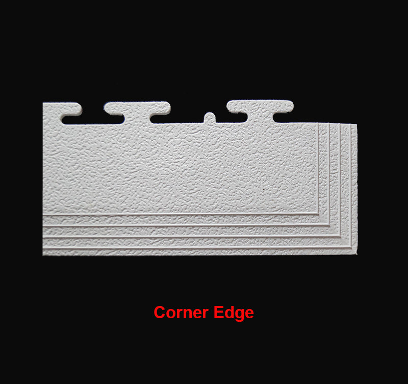 PVC Coin Dot Garage Flooring - Corner Ramps - White