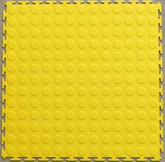 PVC Interlocking Tiles - Yellow - Coin Dot