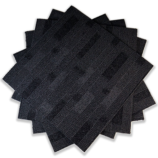 Brix 1 - Charcoal Black And Greys - Block Pattern Carpet Tiles
